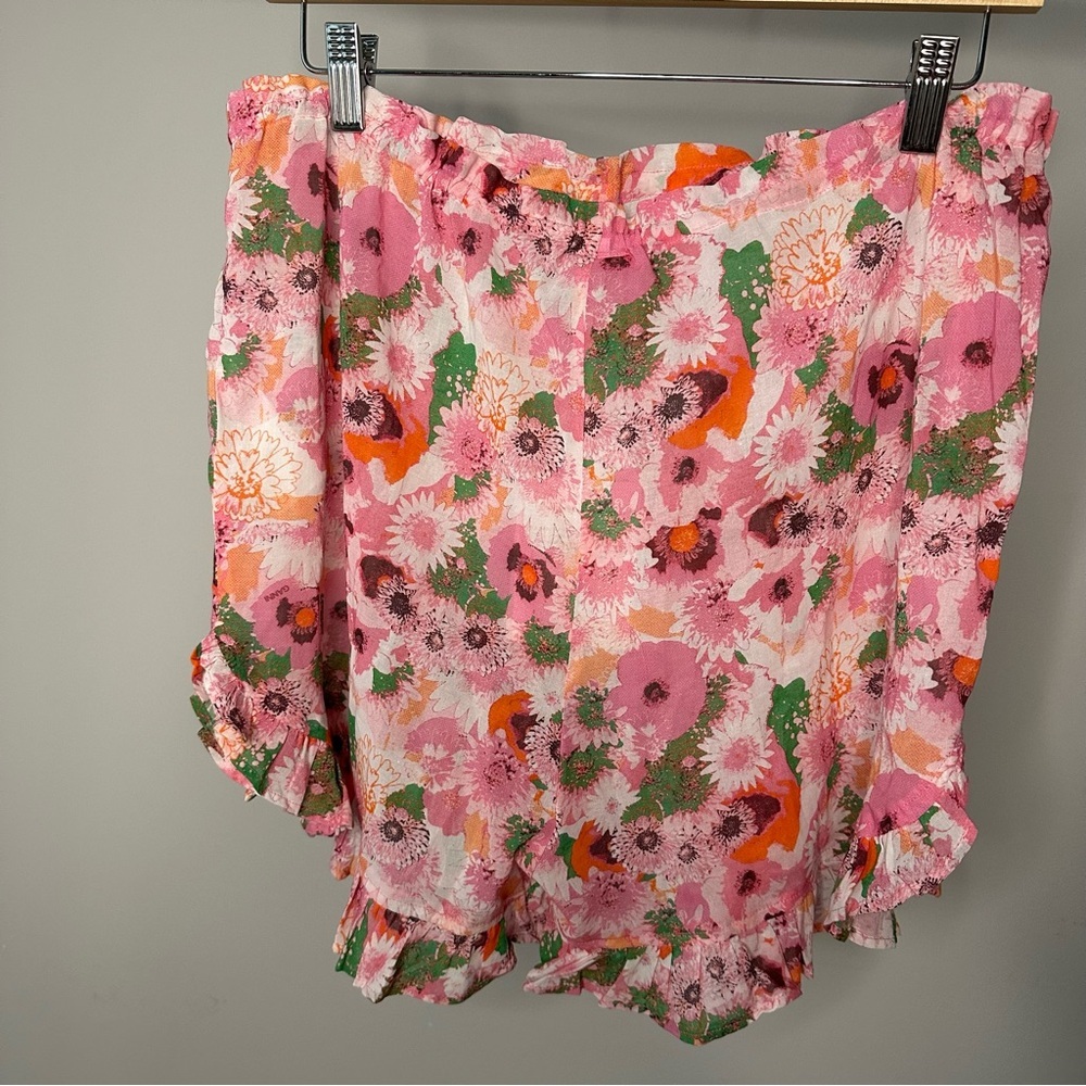 NWT GANNI 100% Organic Cotton Ruffle Shorts in Sugar Plum Size 40 / Size… - Picture 8 of 10